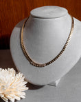 Load image into Gallery viewer, 14 Karat Seven Bezel Diamond Emerald Tennis Necklace
