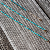 14 Karat Single Diamond Turquoise Bracelet