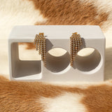 14 Karat Five Drop Diamond Bezel Earring