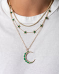 Load image into Gallery viewer, Yellow Gold Diamond and Emerald Moon Charm

