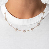14 Karat Mother of Pearl Gemstone Heart Necklace