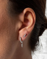 White Gold Diamond Spike Hoop