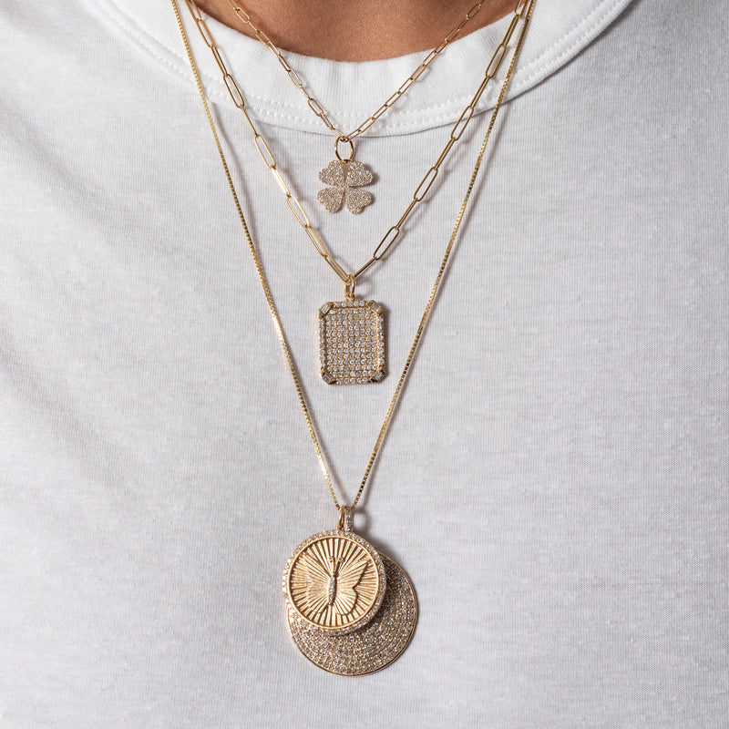 Yellow Gold Jumbo Diamond Disk Pendant