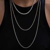 Yellow Gold All The Way Graduated 8.00cts Diamond 17.75" Tennis Necklace