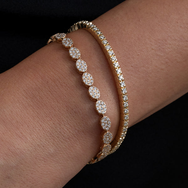 Yellow Gold and Diamond Stretch Tennis Bracelet 2.15cts