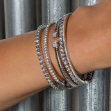 White Gold and Diamond Stretch Tennis Bracelet 4.25cts