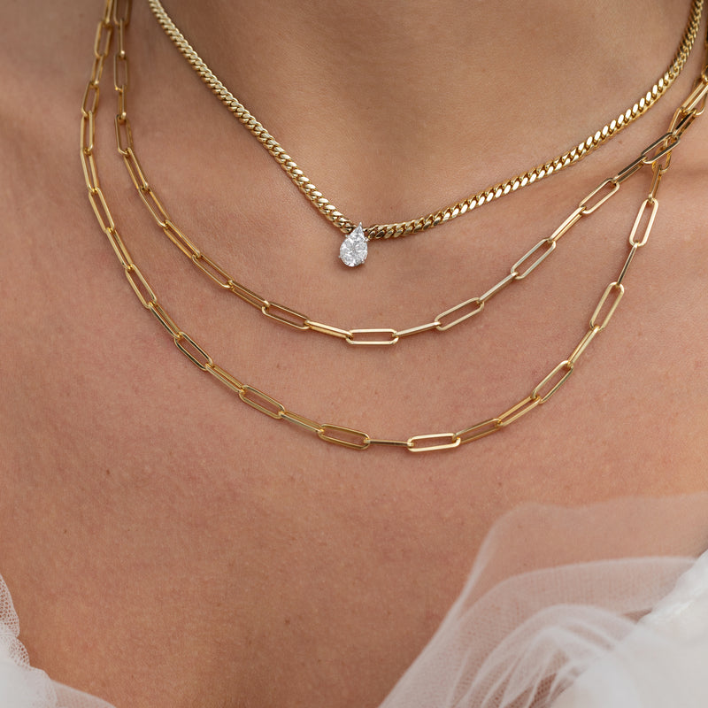 14k Yellow Gold Paperclip Chain Necklace - Dianna Rae Jewelry