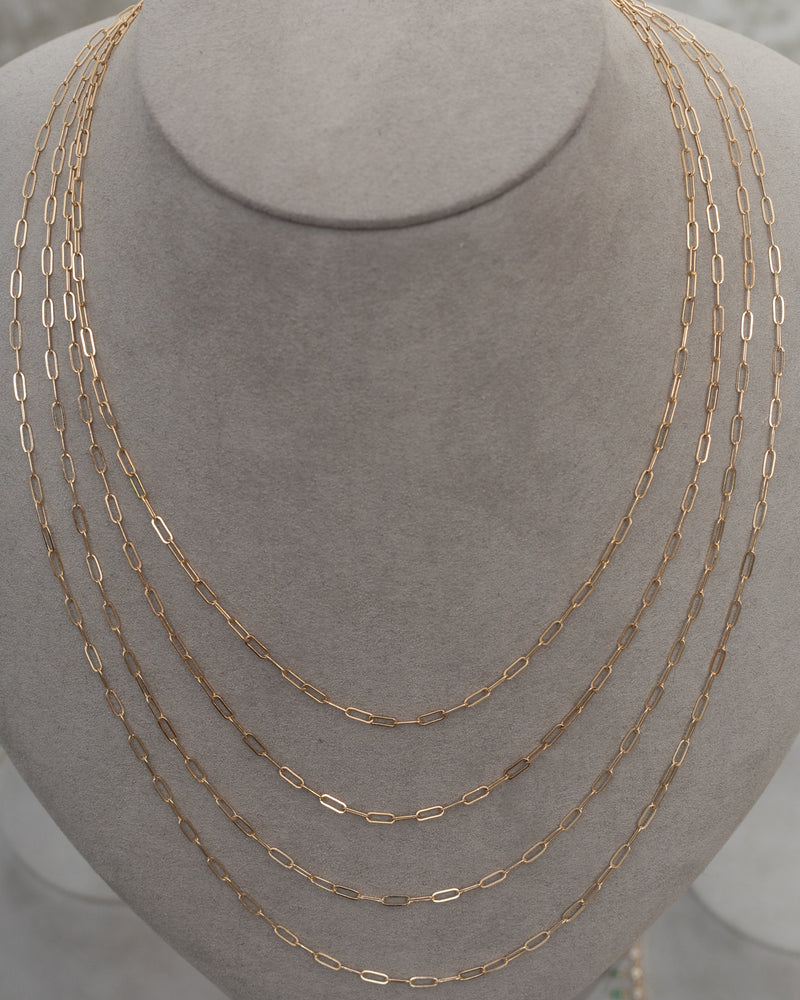 14 Karat Yellow Gold Micro Itsy Paperclip Chain