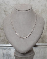 White Gold All The Way Graduated 6.00cts Diamond 17.75" Tennis Necklace