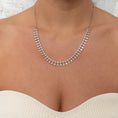 Load image into Gallery viewer, 14 Karat White Gold Diamond Baguette Necklace
