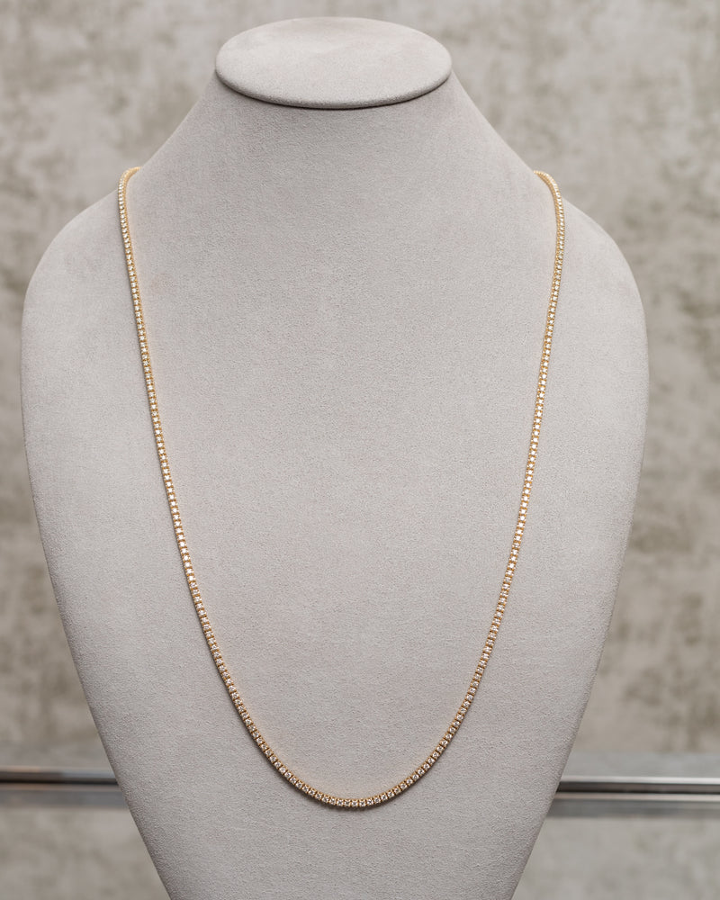 All The Way Diamond Yellow Gold 6.00cts Long 30" Tennis Necklace