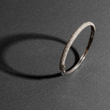 White Gold and Diamond Curved Cuff Bracelet