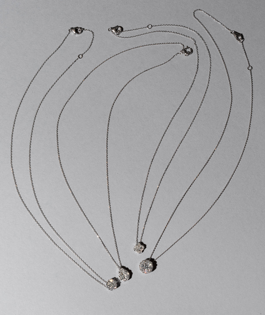 Diamond Circle Cluster Slide Necklace
