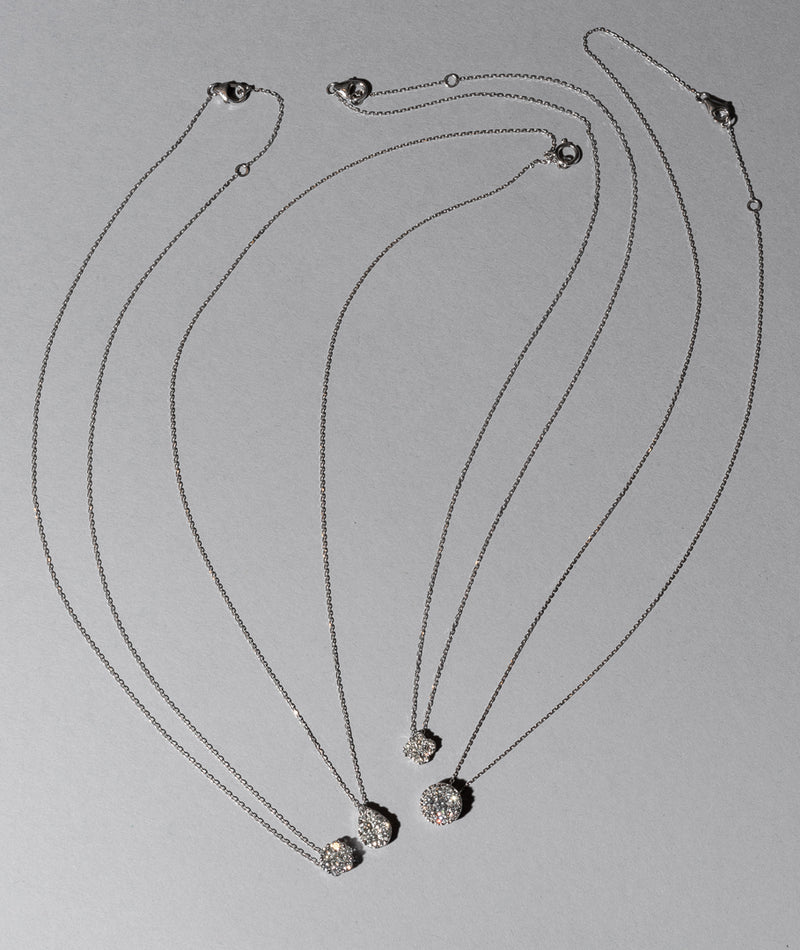 Diamond Circle Cluster Slide Necklace