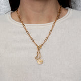 Yellow Gold Filled Chain with Diamond Butterfly and Eye Short Pendant Necklace