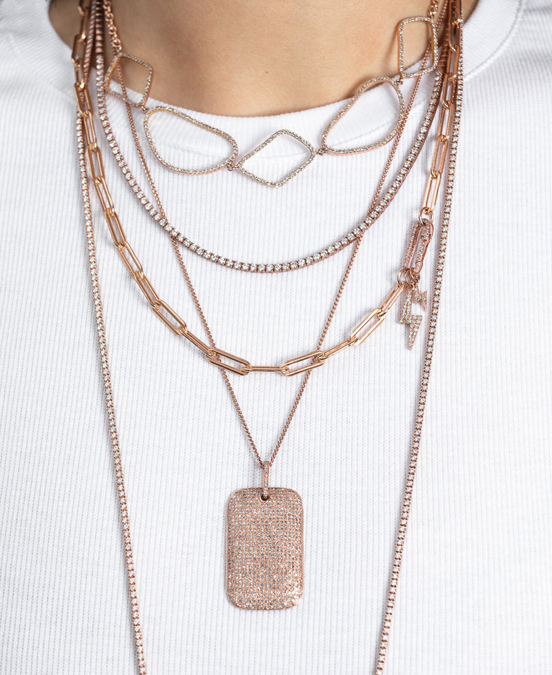 Rose Gold Diamond Itsy Lightning Bolt Charm