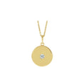 Load image into Gallery viewer, 14 Karat Yellow Gold Single Diamond Circle Necklace
