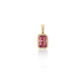 Load image into Gallery viewer, Yellow Gold and Bezel Set Pink Tourmaline Charm
