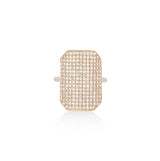 14 Karat Yellow Gold and Diamond Tag Ring