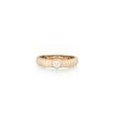 14 Karat Wave Diamond Heart Ring