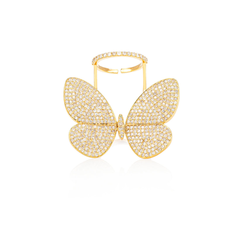 Yellow Gold Fluttering Butterfly Ring